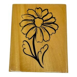 Anita's Back Street Rubber Stamp Flower Wood Mounted Rubber Stamp 1999